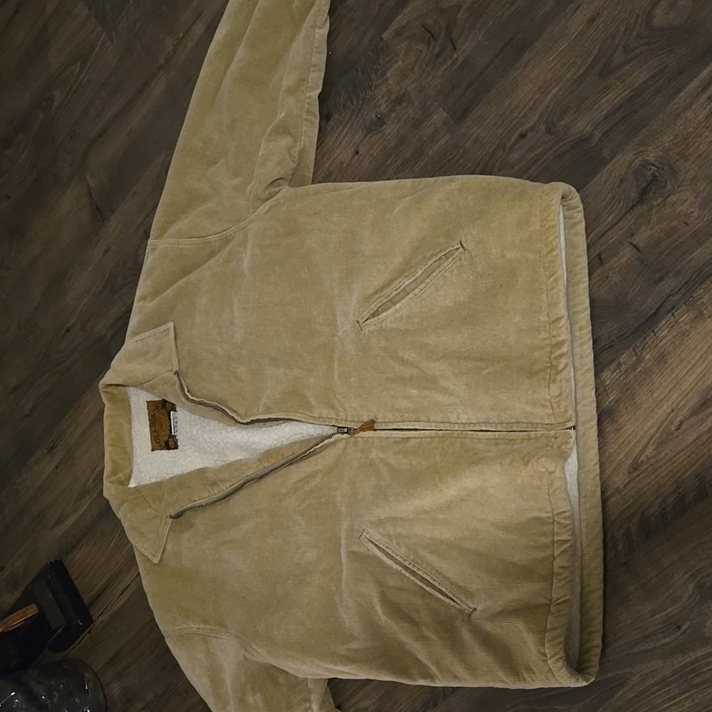 🎯BULLHEAD JUNKYARD JEANS LARGE MENS JACKET LIGHT BROWN! AMAZING!